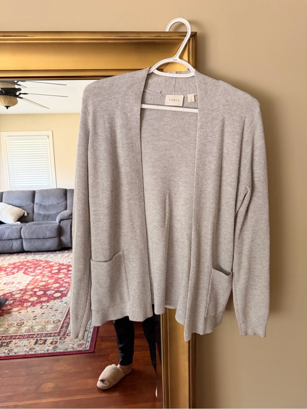 Cyrus Light Gray Open-Front Women's Cardigan